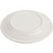 A Homer Laughlin ivory china plate with a green band and a round rim.