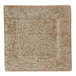 A white square porcelain dinner plate with a brown crackle pattern.