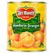 A Del Monte can of mandarin oranges in light syrup with a label.