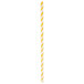 A yellow and white striped paper straw.