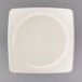 A white Homer Laughlin square china plate with a square shape.