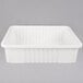 A white Metro tote box with a lid and vertical dividers.