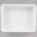 A white plastic Metro tote box with a divider grid.