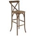 A Flash Furniture wooden barstool with a backrest.