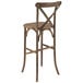 A Flash Furniture wooden barstool with a backrest.