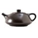 A close-up of a brown Tuxton Lava China teapot with a lid and handle.