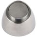 A stainless steel Rabbit wine shower funnel with a mesh strainer.