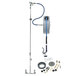 A T&S wall mounted hose reel with a vacuum breaker and 4-arm handles.