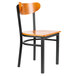 Lancaster Table & Seating Boomerang Black Chair with Cherry Seat and Back