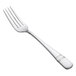 A Oneida Astragal stainless steel dessert fork with a silver handle.