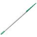 A Unger green and white telescopic pole with a green and silver ErgoTec cone.