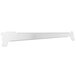 A white metal shelf bracket with holes.