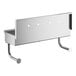 A stainless steel Regency wall-mounted hand sink with two rectangular holes.