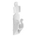 An Avantco white plastic shelf clip on a white background.