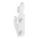 A white plastic Avantco shelf clip with a white handle.