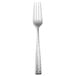 A Oneida stainless steel salad/dessert fork with a textured silver handle.