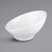 A white Elite Global Solutions Durango melamine bowl with a small rim on a gray background.