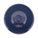 A white melamine bowl with a dark blue rim.