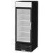 A black Beverage-Air refrigerated glass door merchandiser.