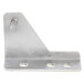 A stainless steel Avantco middle left half door hinge bracket with two holes.