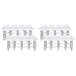 A group of Lancaster Table & Seating white folding chairs with white seats.