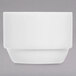 A close-up of a white Chef & Sommelier bone china bouillon bowl.