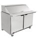 A Beverage-Air stainless steel refrigerator with two doors and a drawer above.