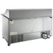 A large grey Beverage-Air refrigerator with a stainless steel cabinet.