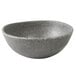 A close-up of a grey speckled Elite Global Solutions Tenaya melamine bowl.