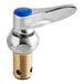 A T&S Eterna cartridge with a blue cold index and spring checks.