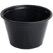 A black plastic container with a black lid.