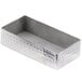 An American Metalcraft rectangular stainless steel sugar holder with a hammered texture.