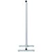 A white metal pole with a black top.