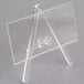 A Tablecraft clear acrylic card holder easel.