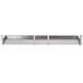 A stainless steel Vulcan back riser and high shelf with two shelves.