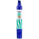 A Pilot blue marker with a white label and green stripes.