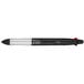 A black and silver Pilot Dr. Grip pen with a red tip.