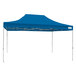 A blue Caravan Canopy tent with white lines.