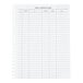 A pack of 50 replacement sheets for a restaurant reservation book, each sheet featuring columns for time, party size, name, telephone number, table number, and comments.