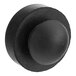 A close-up of a black round knob with a round center.