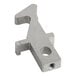 A silver metal Hobart latch and set screw with holes.