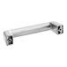 A stainless steel Amana door handle with two holes.