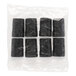 A package of eight black split sleeves for shelving units.