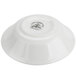 A Homer Laughlin bright white china bowl with a logo on it.