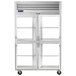 a large refrigerator with a vent