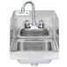 Regency 12 inch x 16 inch Wall Mounted Hand Sink with Gooseneck Faucet and Side Splash