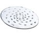 A silver circular Globe XSP516 shredder plate with holes in it.