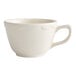 An Acopa ivory stoneware coffee cup with a handle.