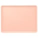 A light peach rectangular tray with a white border.