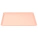 A pink rectangular Cambro dietary tray.